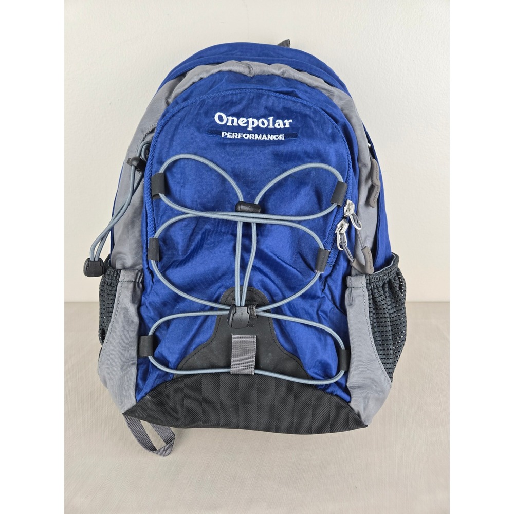 Onepolar Performance Blue Grey Ripstop Nylon Bungee‎ Hiking Daypack Backpack